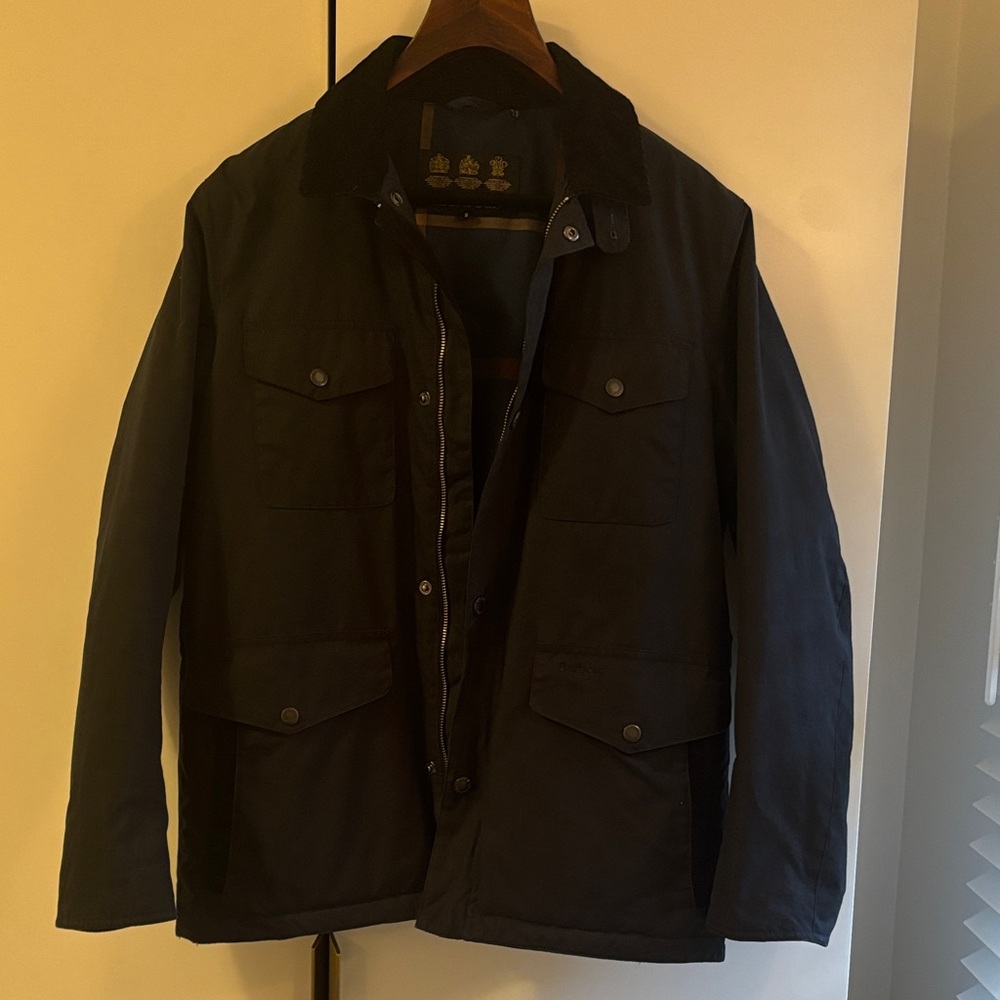 Men’s Barbour Waxed Field Jacket in Navy
